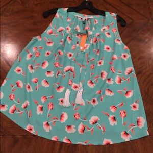 Collective Concepts Sleeveless Top teal & Neon LAST FINAL PRICE SALE